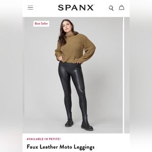 NWOT - Spanx faux leather moto leggings